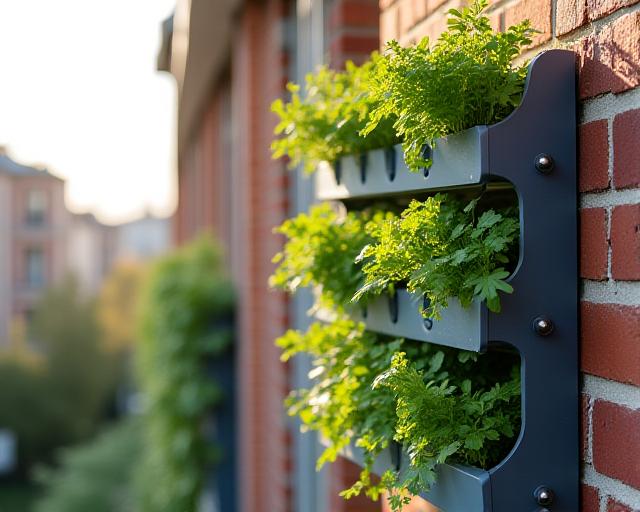 Verticale tuin op een klein appartement balkon